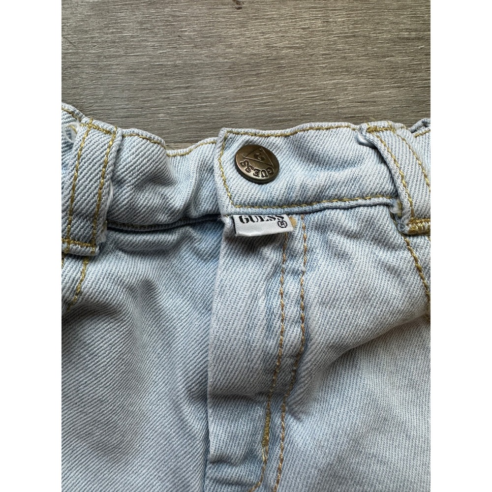 Vintage Baby Guess Light Wash Denim Shorts Size 4Y Button Fly - Picture 2 of 14
